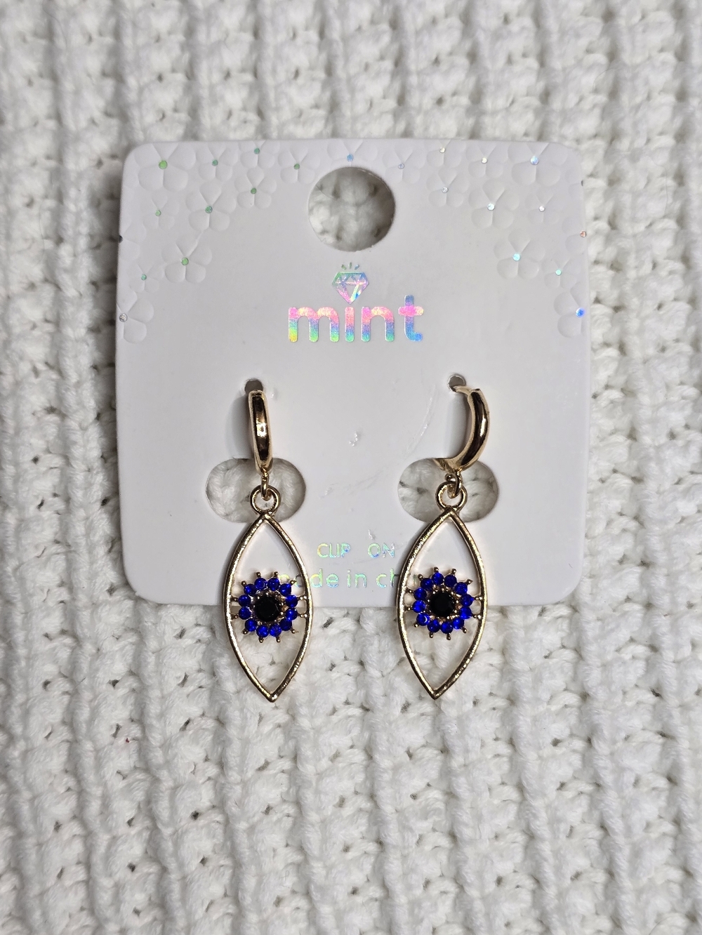 Starlight Lucky Eye Drop Earrings Gold And Blue Or Gold And Red
